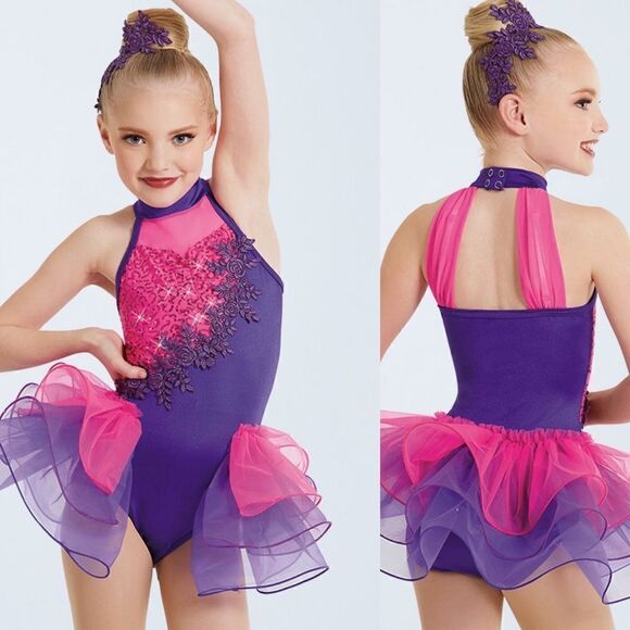 Weissman Other - WEISSMAN Dance Costume pink purple sassy Weird People
11705 child MC 10/12